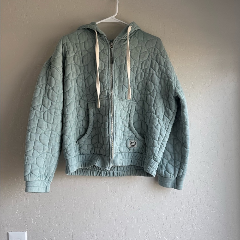 Urban Outfitters Women’s Medium Quilted Peace Sign Zip Up Jacket
